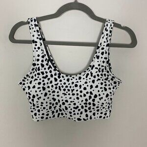 Balance Athletica Snow Leopard Sports Bra Womens Medium White
